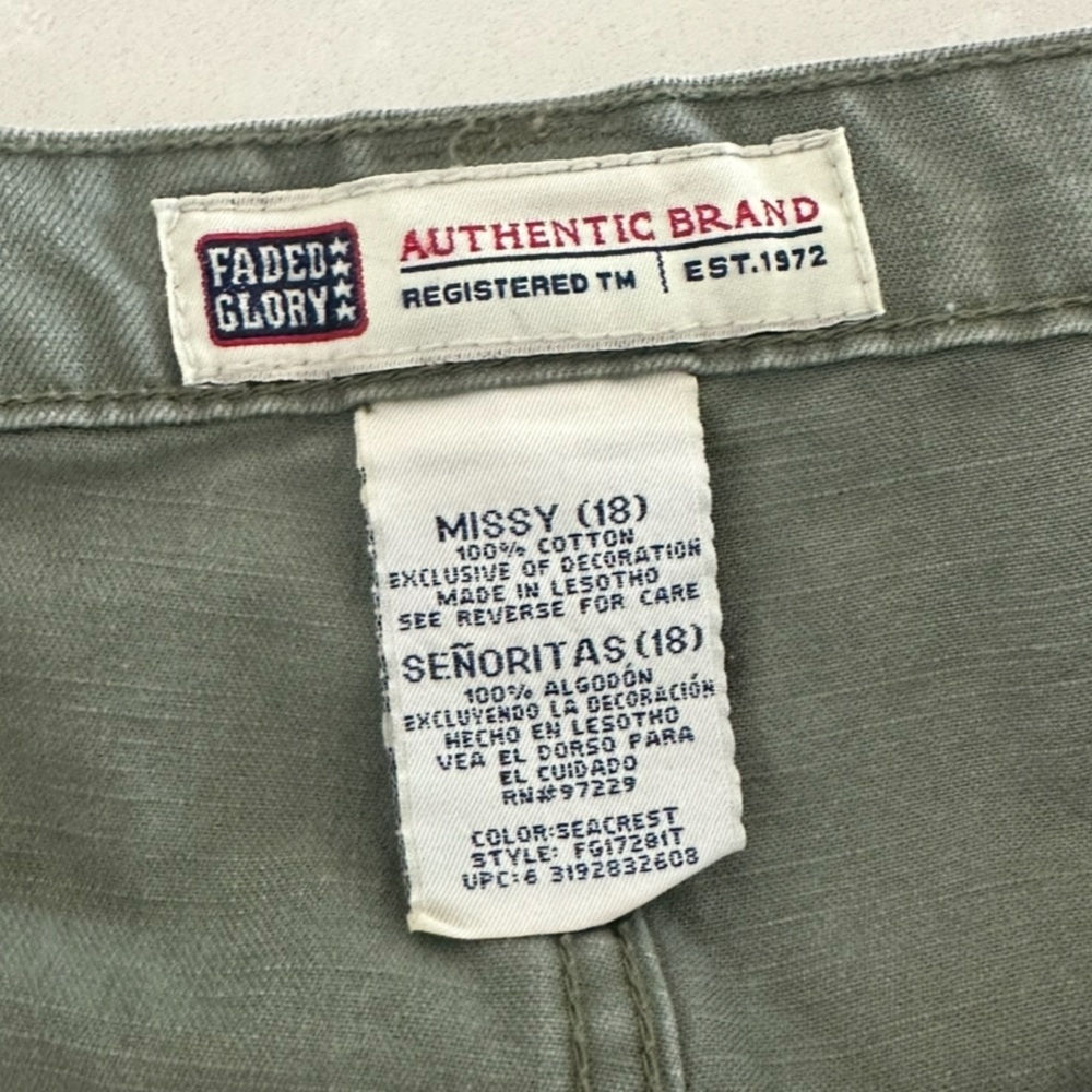 Faded Glory Green Zip Cargo Pants - Picture 5 of 6